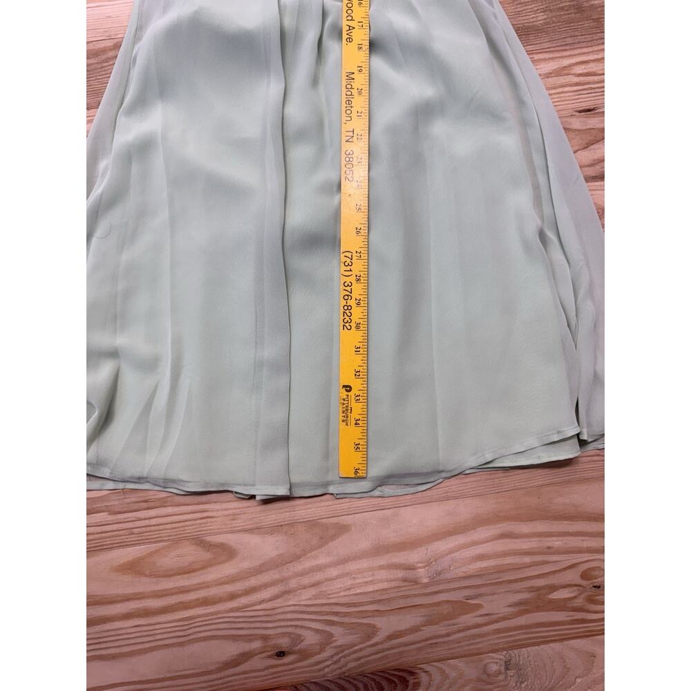 B2 Women's Green Satin Halter Crepe Back Mini Dress Size 2 - Picture 10 of 11